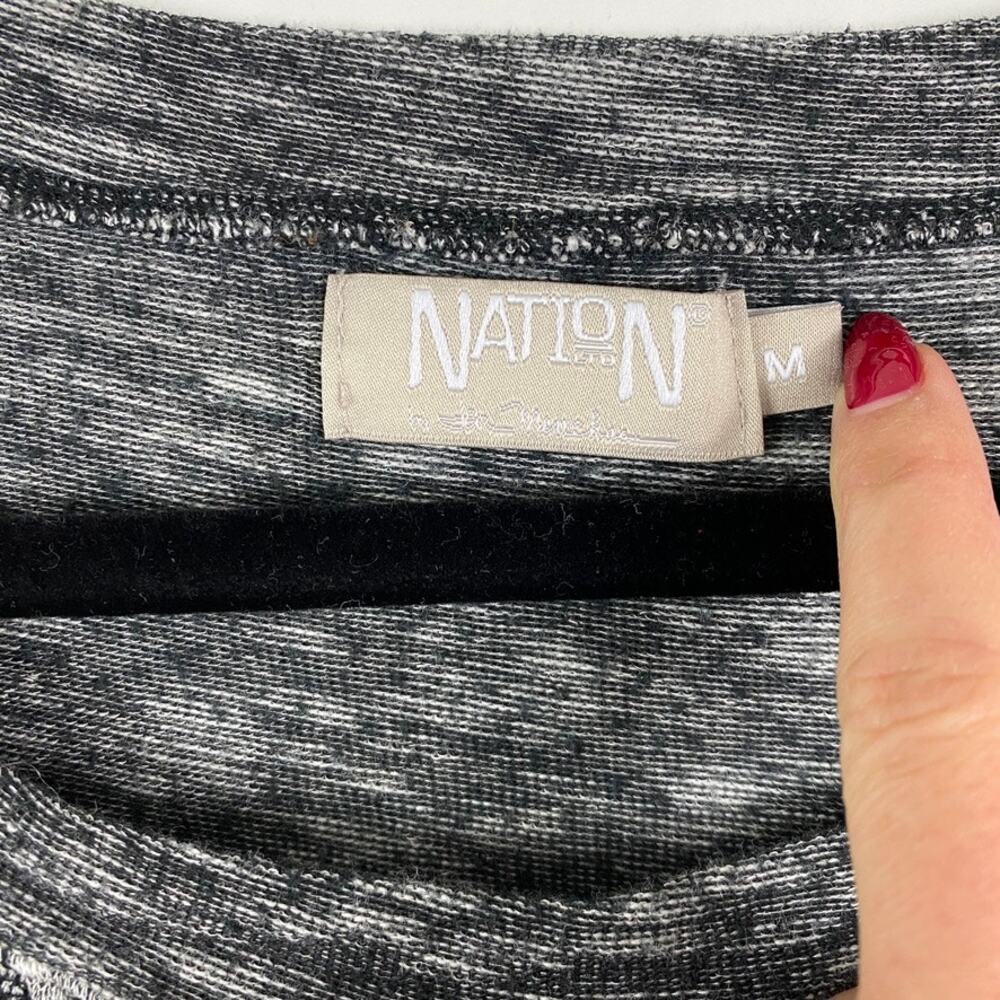 Nation LTD Long Sleeve Gray Tee – Soft Comfy Loungewear Everyday Basic – M - Picture 3 of 4